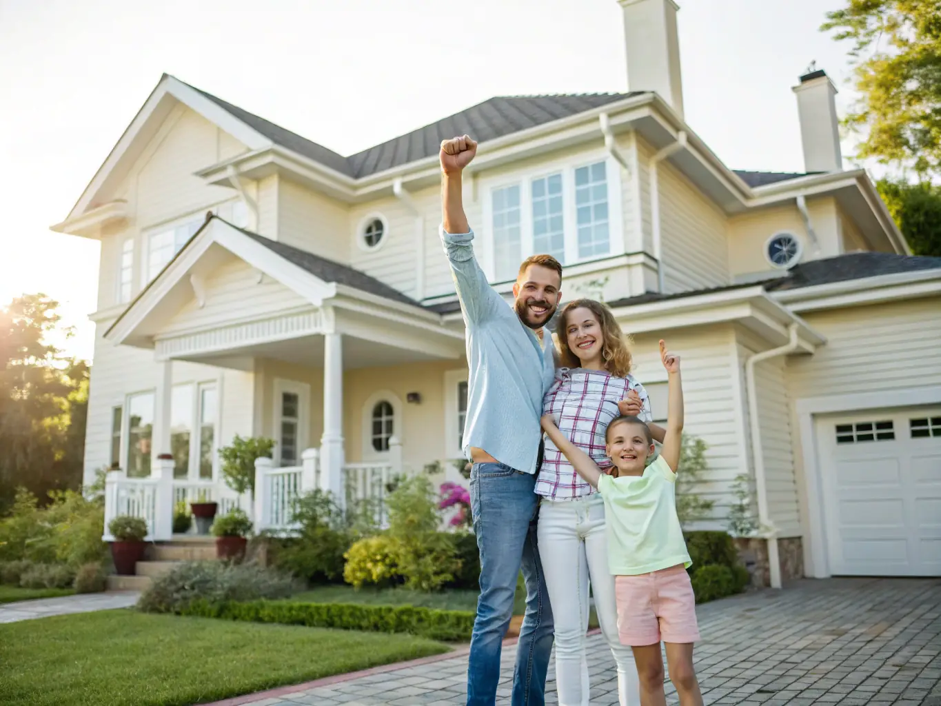 An image of a happy family standing in front of their new home in Nigeria, symbolizing the dream of secure property ownership.